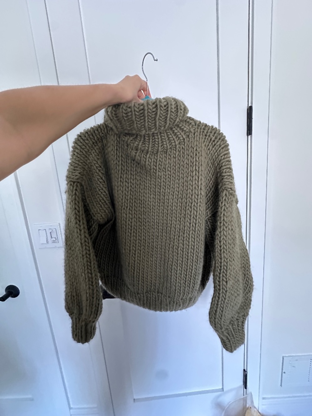 NWT iloveMrMittens high neck chunky wool sweater OS